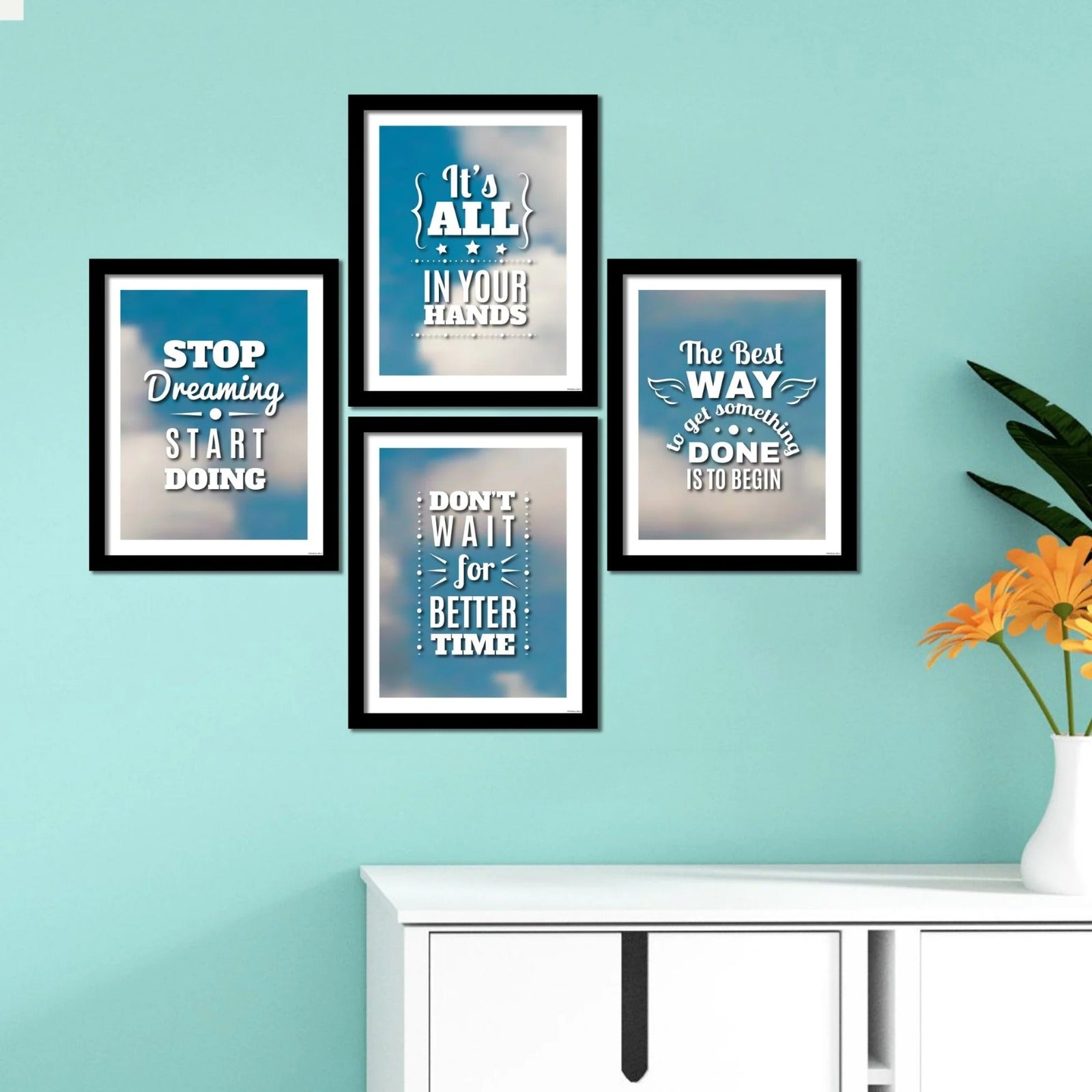 Motivational Wall Art Frame Set – 4 Pcs (M- 008)