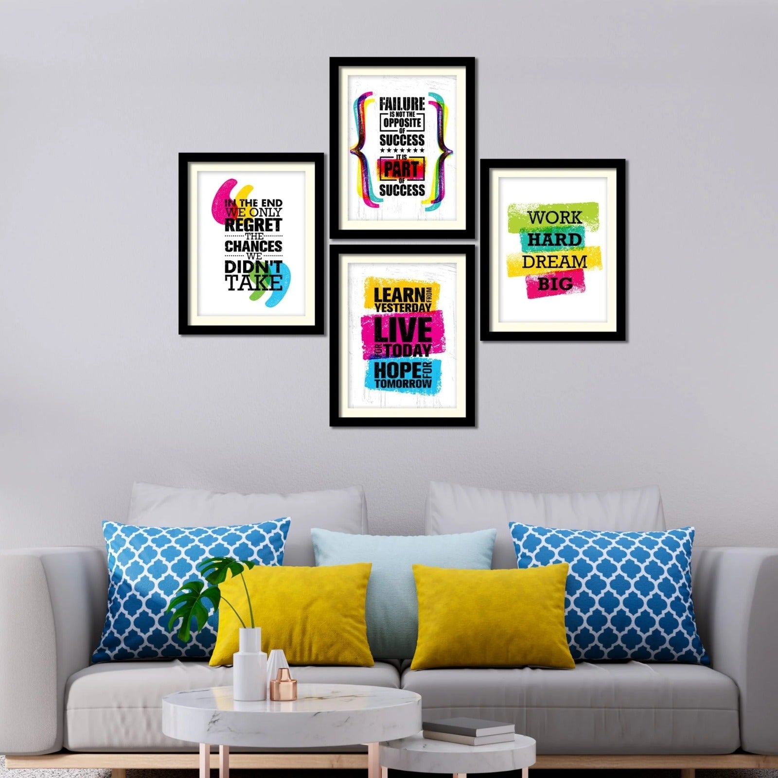 Motivational Wall Art Frame Set – 4 Pcs (M- 009)
