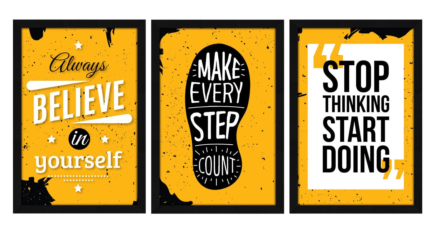 Motivational Wall Art Frame Set - 3 Pcs (M- 15)